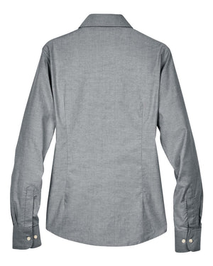 Harriton Ladies' Long-Sleeve Oxford with Stain-Release