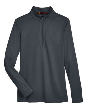 Harriton Ladies' Advantage Snag Protection Plus Quarter-Zip - Dark Charcoal