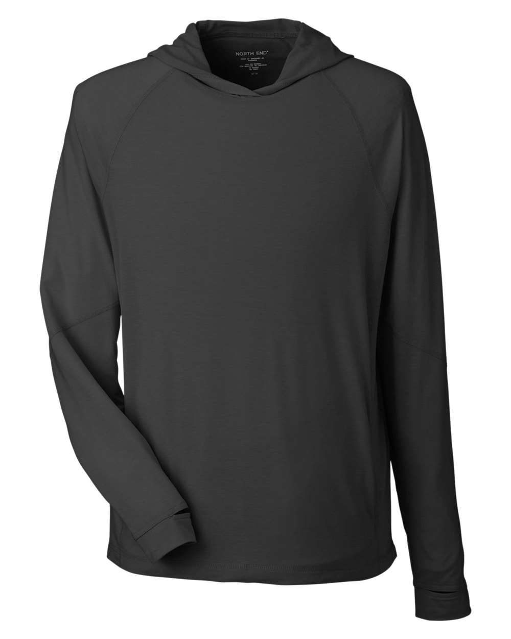 North End Unisex JAQ Stretch Performance Hooded T-Shirt - Black