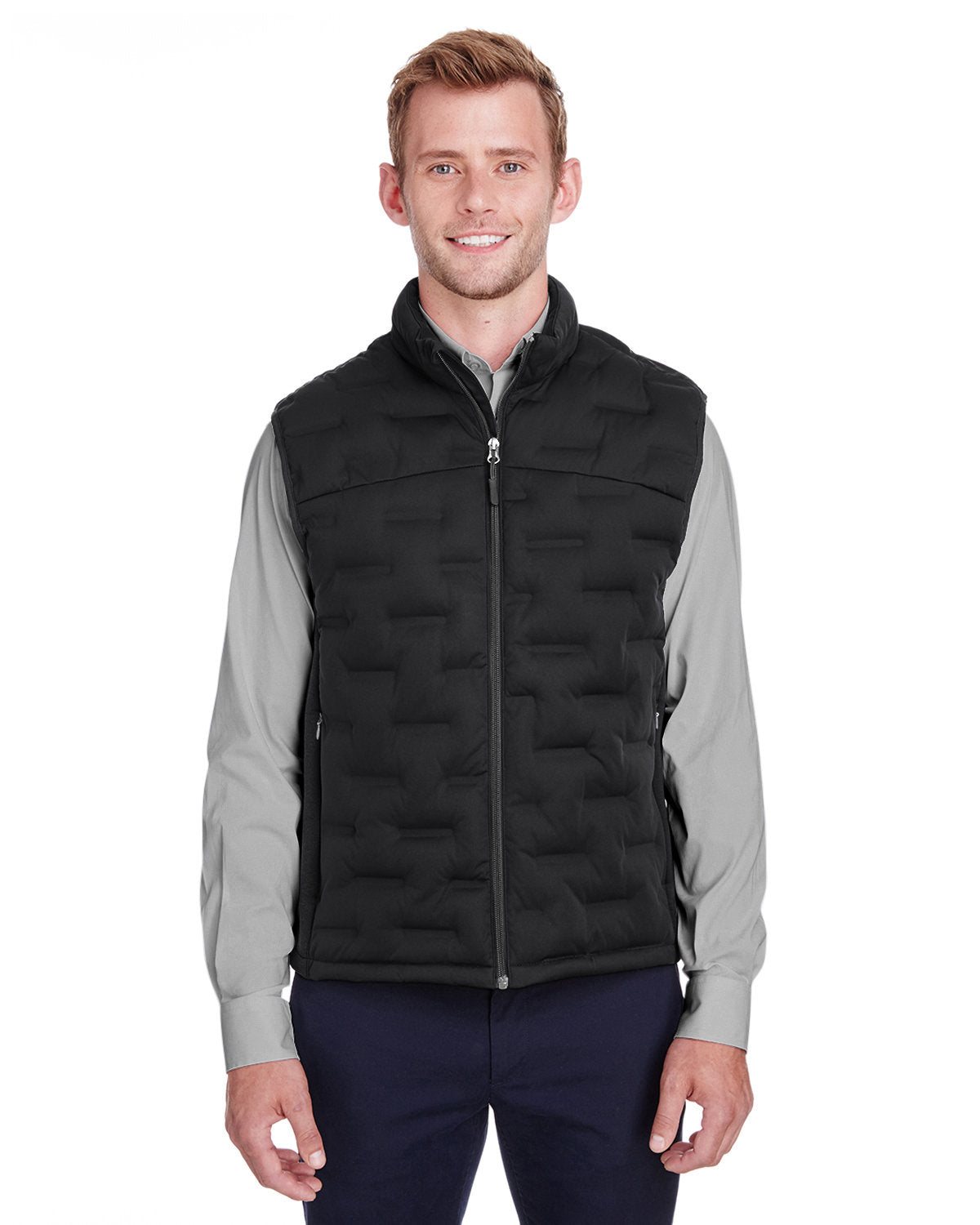 North End Men's Loft Pioneer Hybrid Vest - Blk
