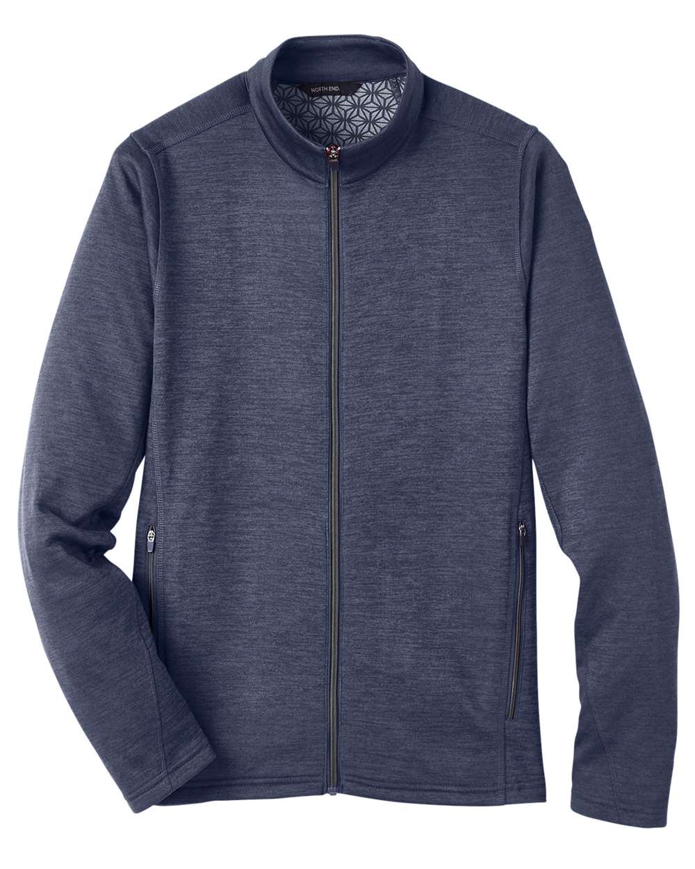 North End Men's Flux 2.0 Full-Zip Jacket - Classic Navy Heather/ Carbon