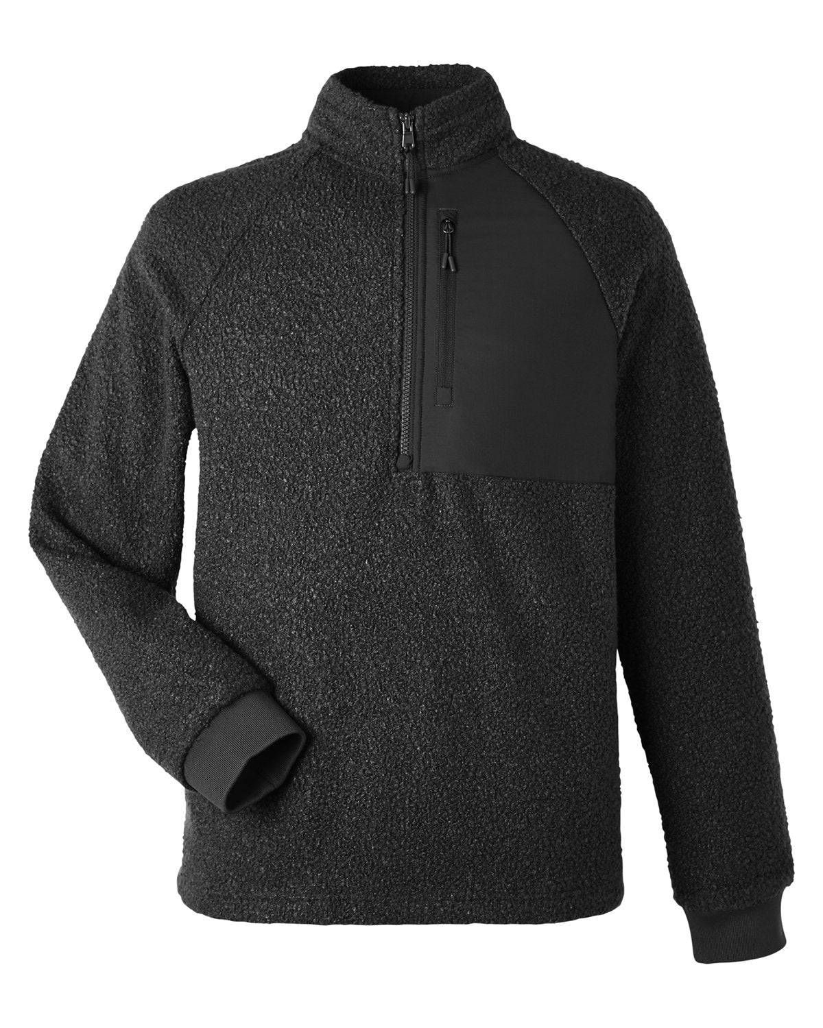 North End Men's Aura Sweater Fleece Quarter-Zip - Black