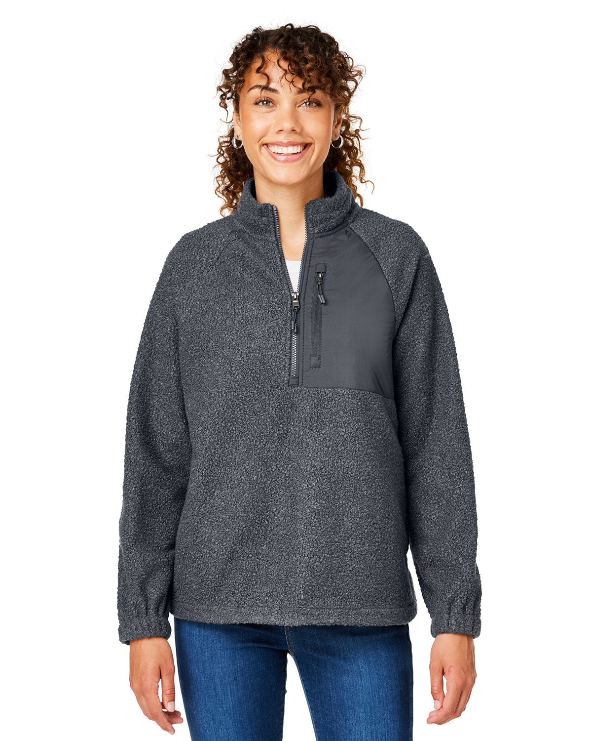 North End Ladies' Aura Sweater Fleece Quarter-Zip - Front