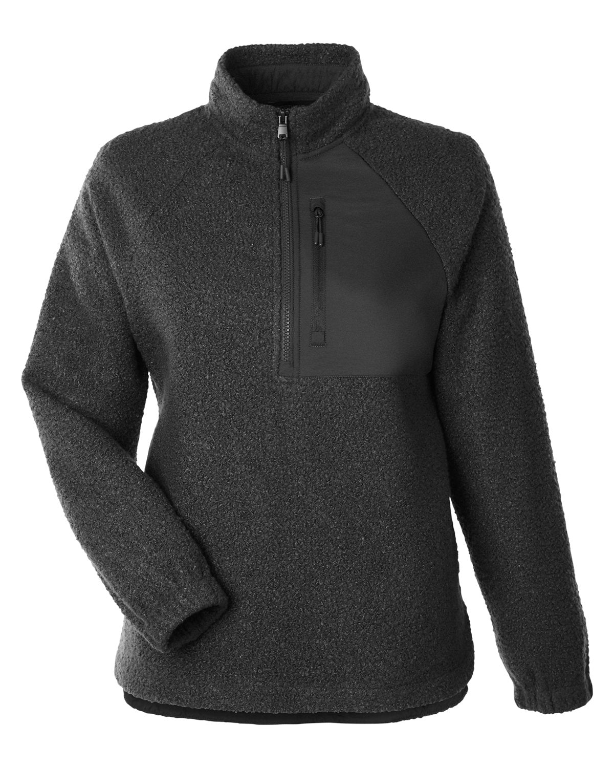 North End Ladies' Aura Sweater Fleece Quarter-Zip - Black
