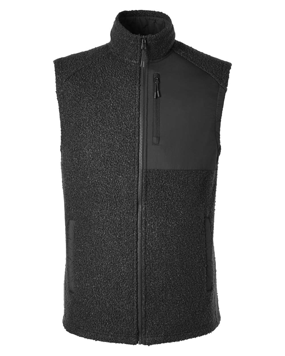 North End Men's Aura Sweater Fleece Vest - Black/ Black