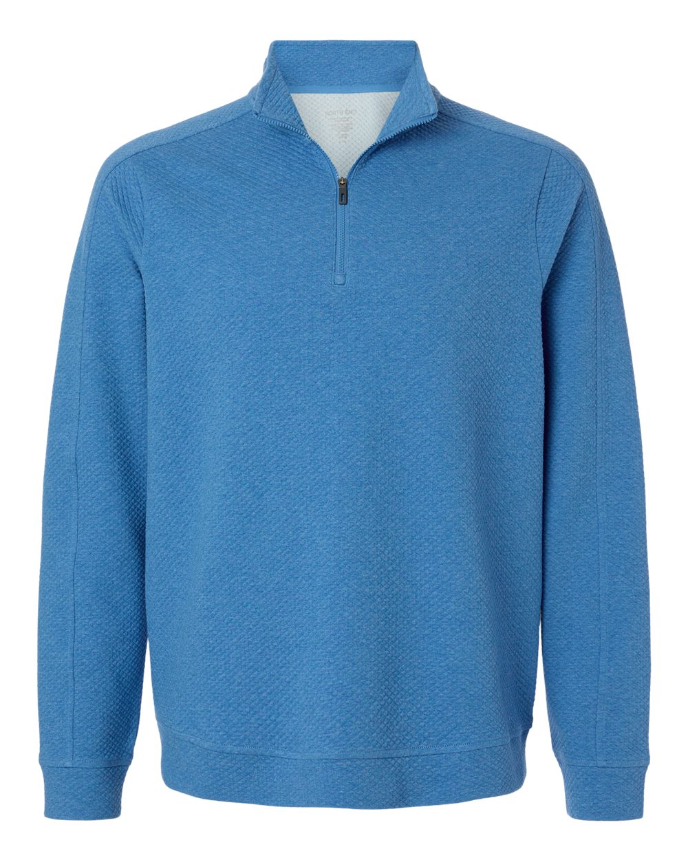 North End Men's Spirit Textured Quarter-Zip - Light Nautical Blue Heather