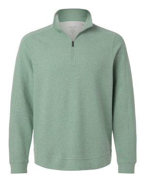 North End Men's Spirit Textured Quarter-Zip - Sage Green Heather