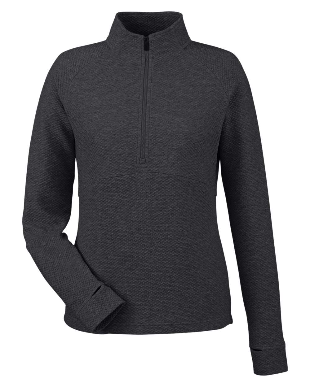 North End Ladies' Spirit Textured Quarter-Zip - Black Heather