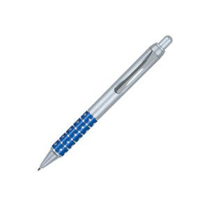 Nitro Plastic Click-Action Promotional Pen - Silver With Blue