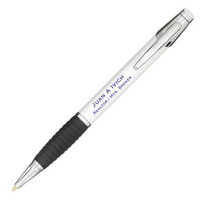 Ritz Metal Plunger Action Pen - Pearl With Silver