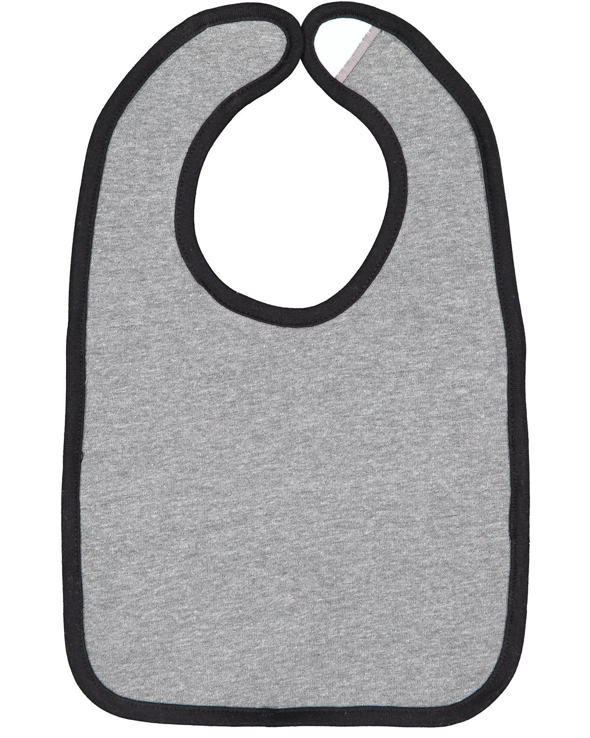 Rabbit Skins Infant Contrast Trim Bib - Granite Hth/Blk