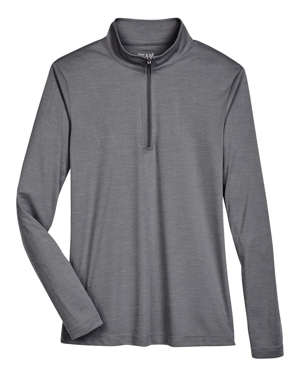 Team 365 Ladies' Zone Sonic Heather Performance Quarter-Zip - Dark Grey Heather