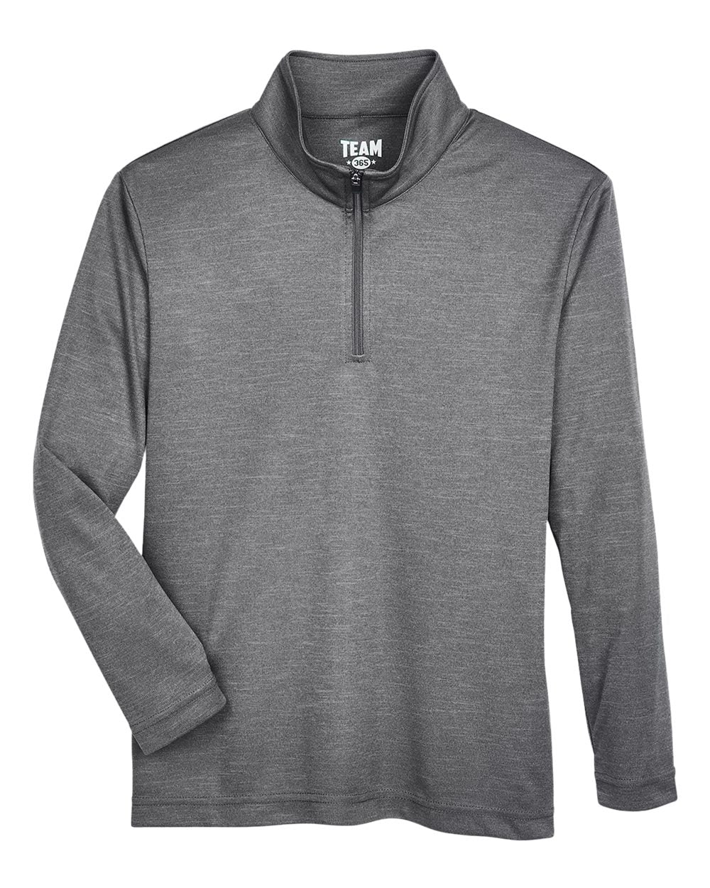 Team 365 Youth Zone Sonic Heather Performance Quarter-Zip - Dark Grey Heather