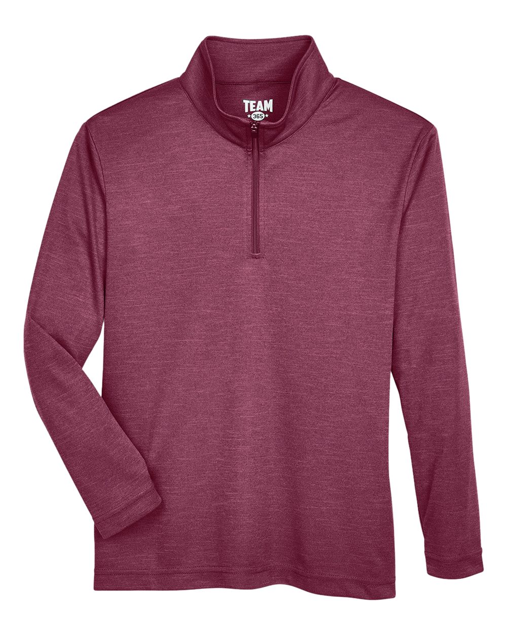 Team 365 Youth Zone Sonic Heather Performance Quarter-Zip - Sport Maroon Heather
