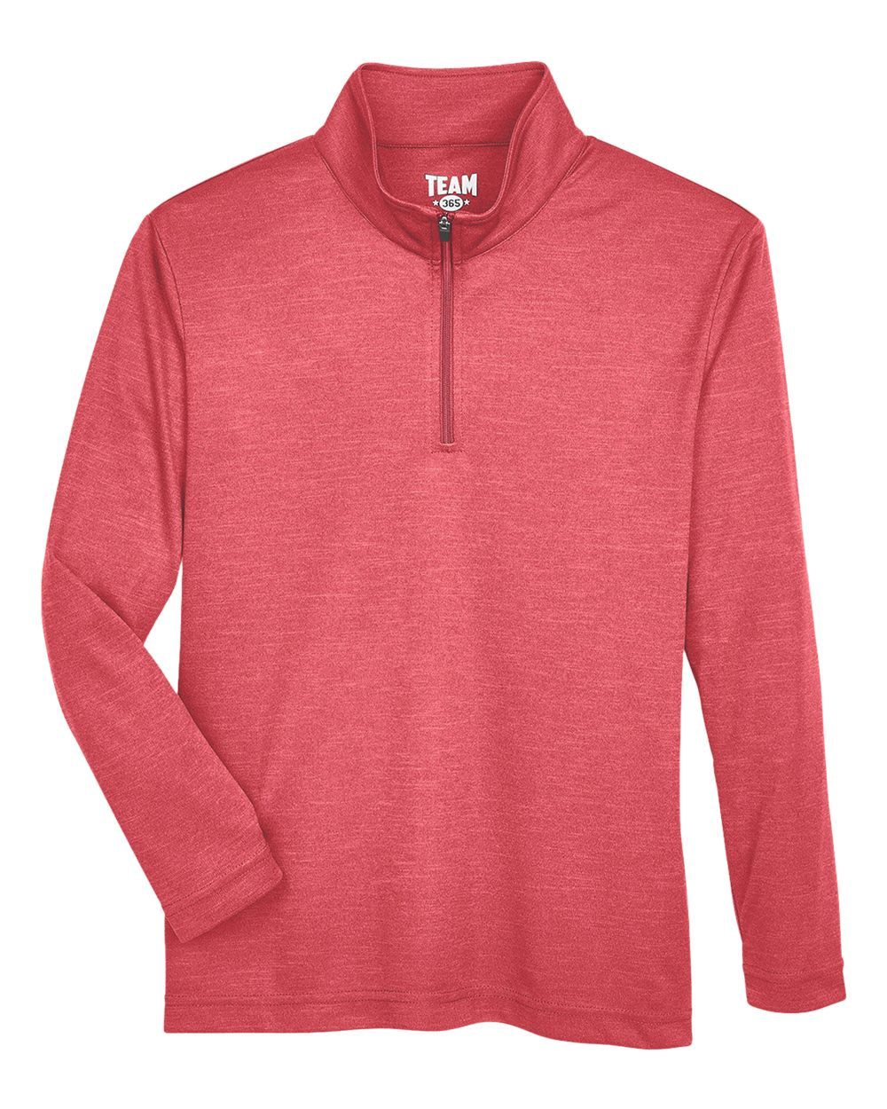Team 365 Youth Zone Sonic Heather Performance Quarter-Zip - Sport Red Heather