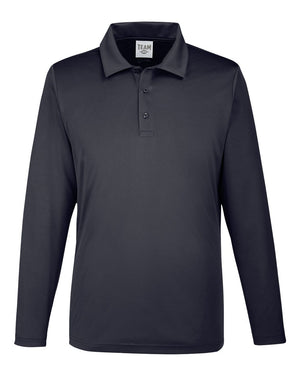 Team 365 Men's Zone Performance Long Sleeve Polo - Black