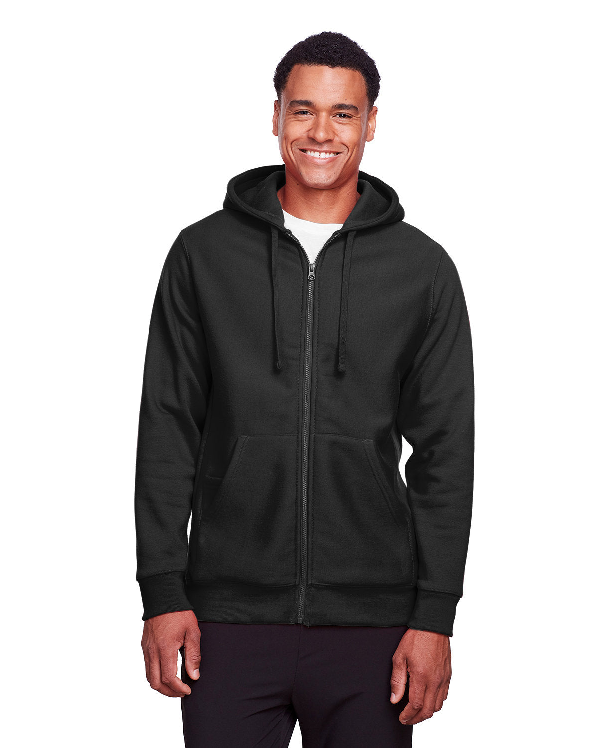 Team 365 Men's Zone HydroSport™ Heavyweight Full-Zip Hooded Sweatshirt - Black