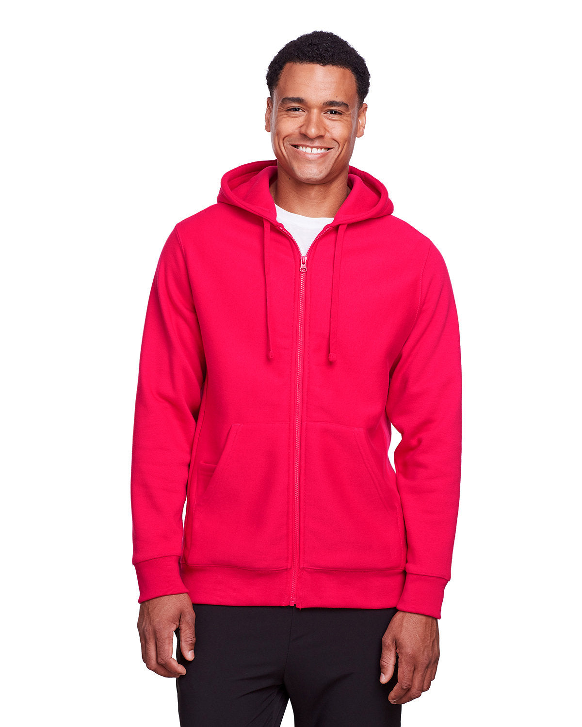 Team 365 Men's Zone HydroSport™ Heavyweight Full-Zip Hooded Sweatshirt - Sport Red