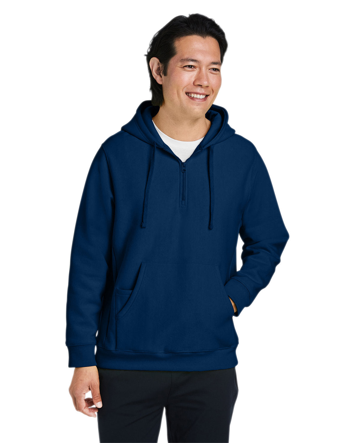 Team 365 Unisex Zone HydroSport™  Heavyweight Quarter-Zip Hooded Sweatshirt - Front