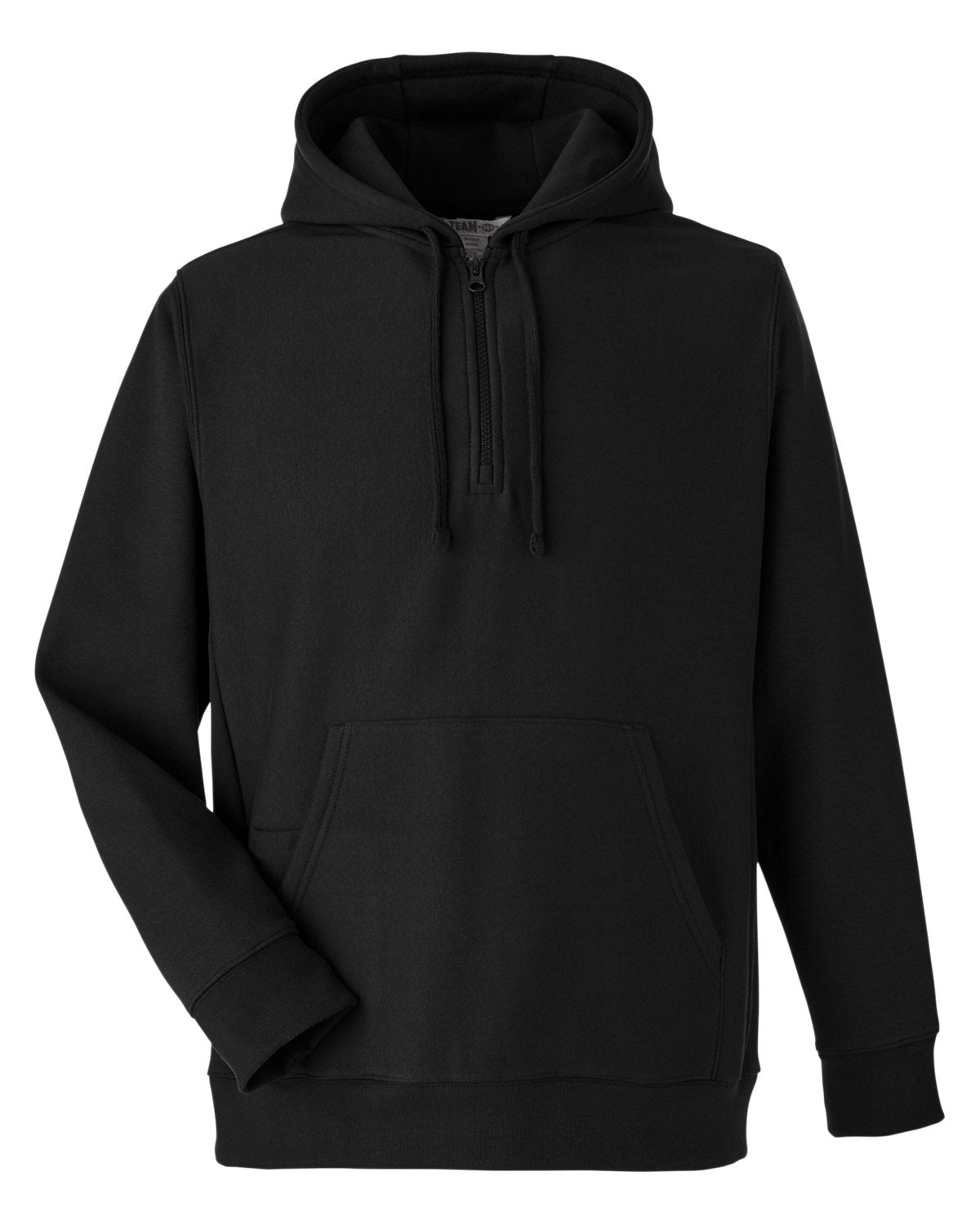 Team 365 Unisex Zone HydroSport™  Heavyweight Quarter-Zip Hooded Sweatshirt - Black