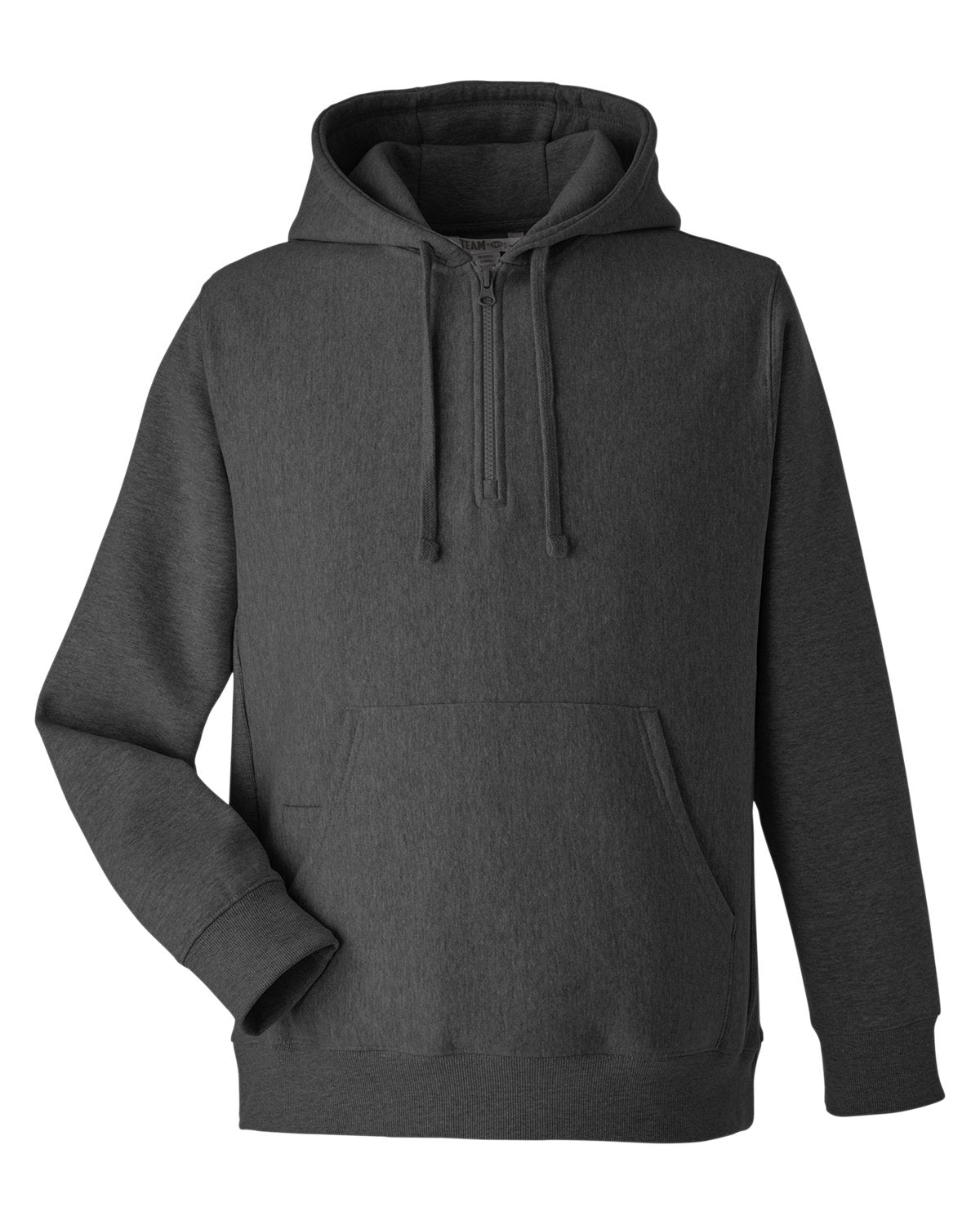 Team 365 Unisex Zone HydroSport™  Heavyweight Quarter-Zip Hooded Sweatshirt - Dark Grey Heathr