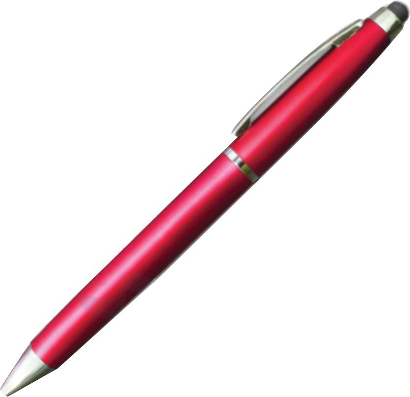 Waterloo Plastic Twist Action Pen with PDA Stylus - Red