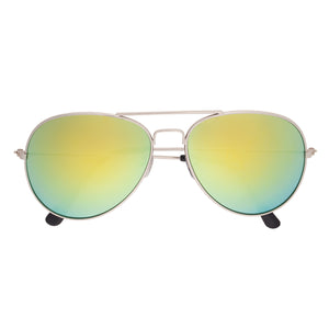 Color Mirrored Aviator Sunglasses