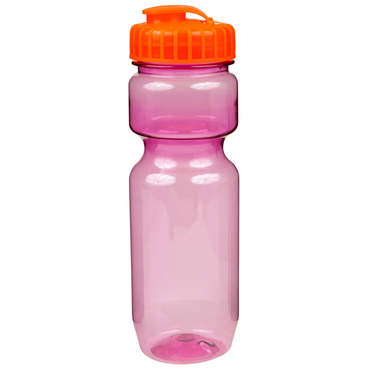 22 oz. Translucent Contour Bike Bottle - Translucent Pink With Translucent Orange Lid