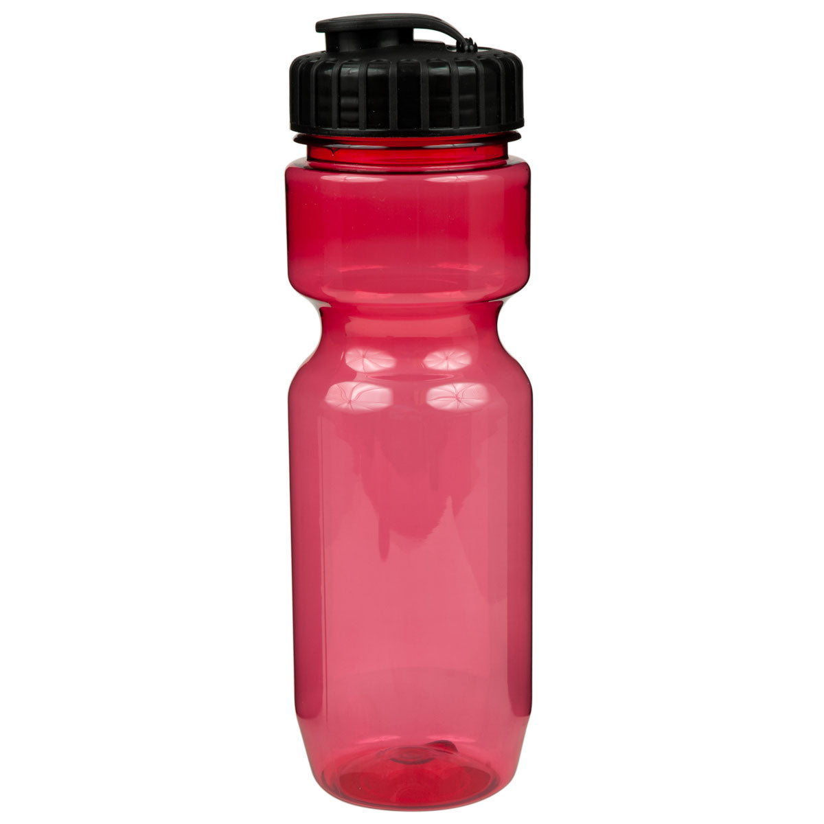 22 oz. Translucent Contour Bike Bottle - Translucent Red With Black Lid