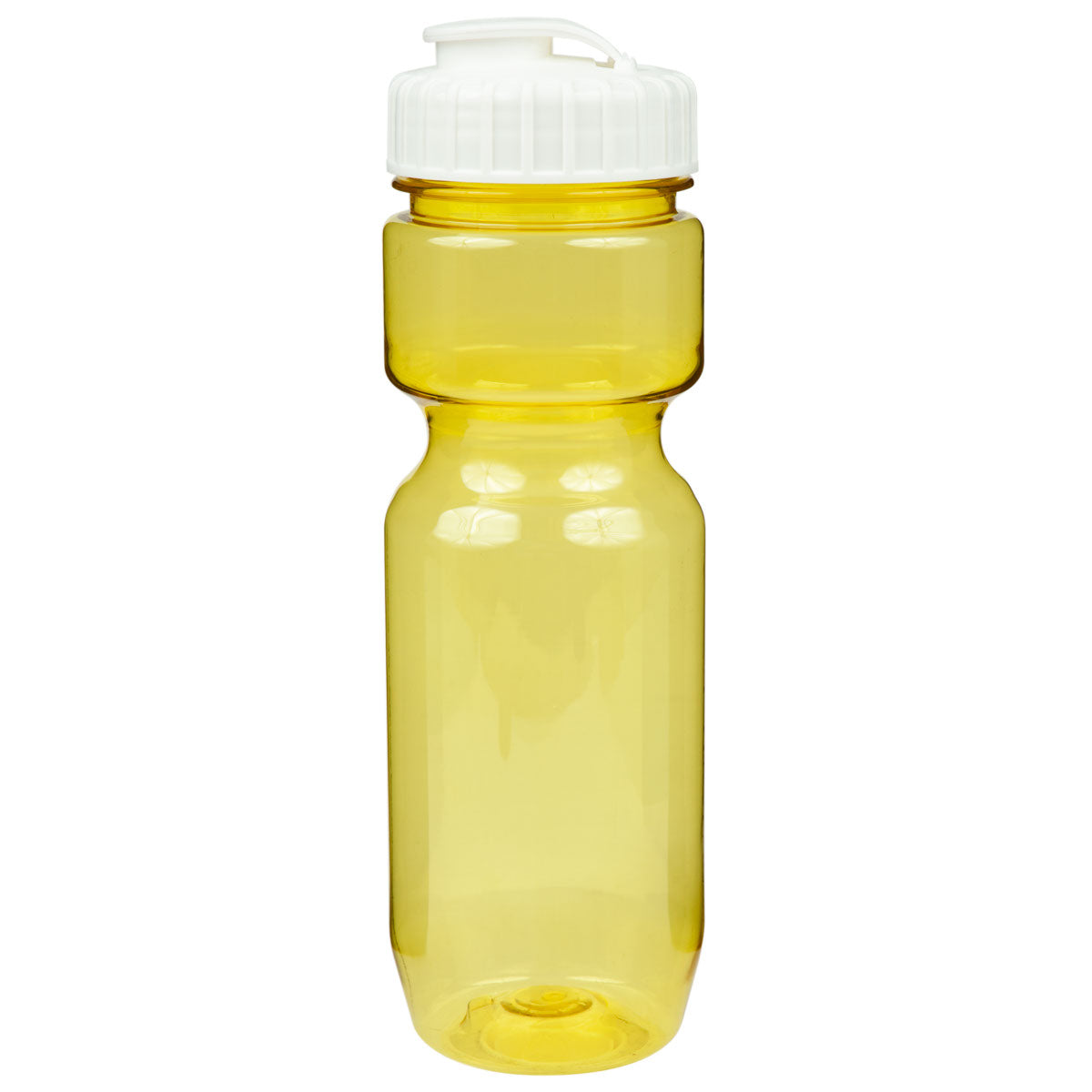 22 oz. Translucent Contour Bike Bottle - Translucent Yellow With White Lid
