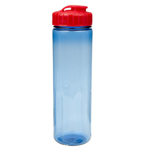 24 oz Prestige Bottle with Flip Top Lid - Translucent Blue With Red Lid