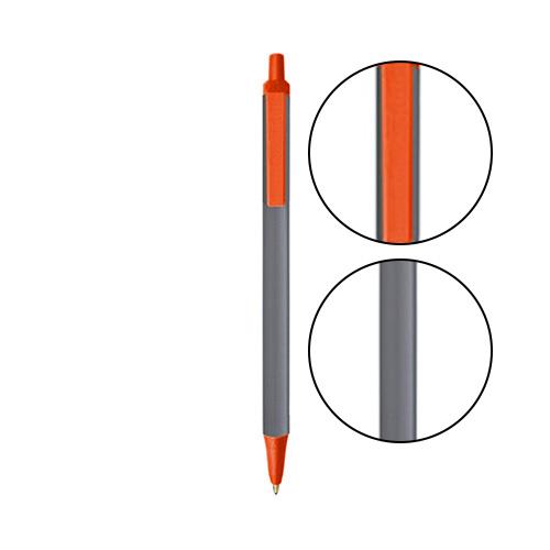 Silver BIC® Clic Stic® Pen - Silver With Orange