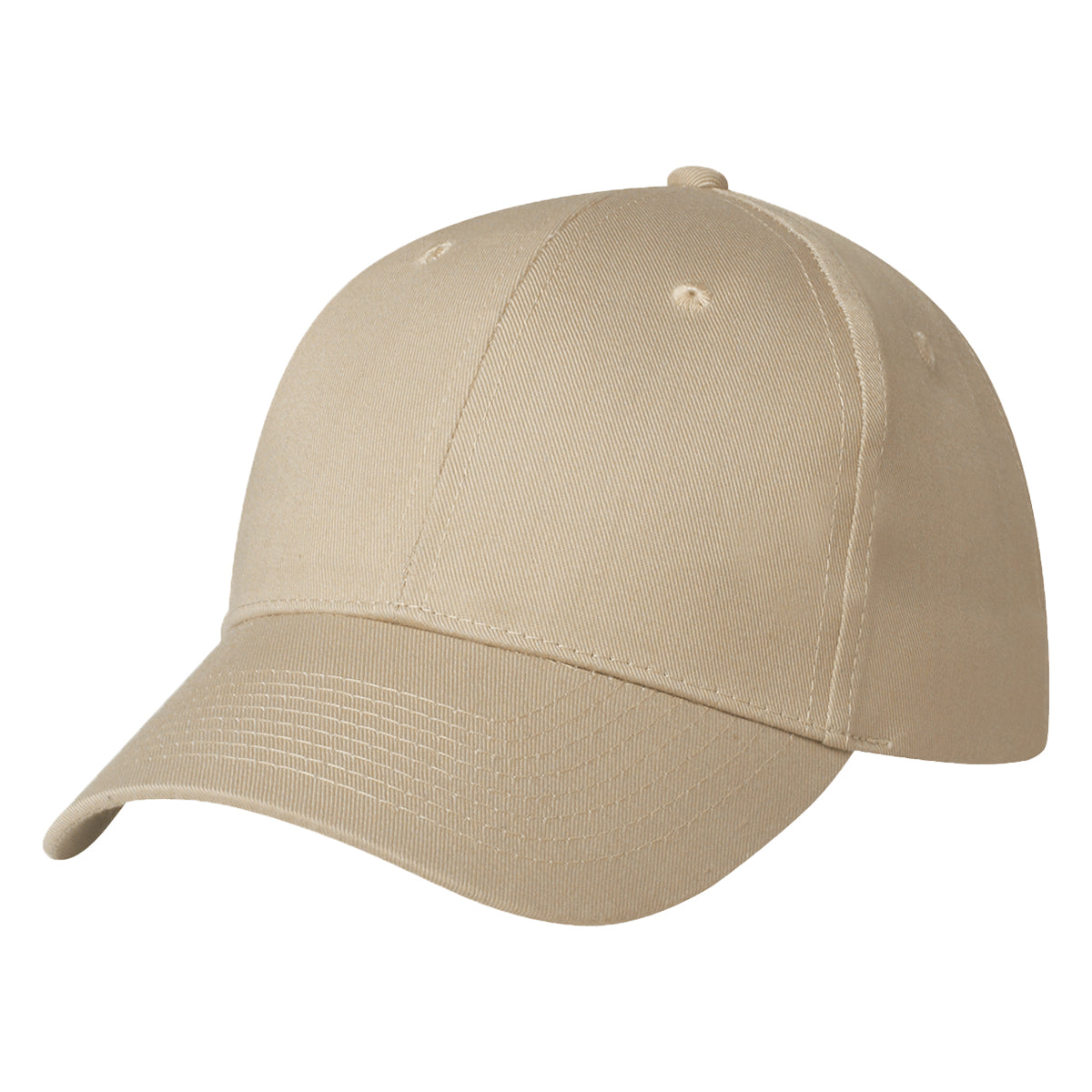 6 Panel Polyester Cap - Light Khaki