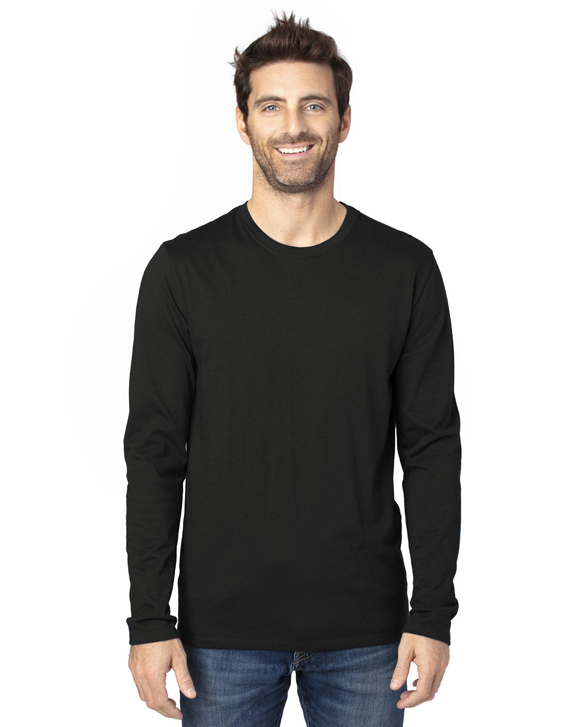 Threadfast Unisex Ultimate CVC Long-Sleeve T-Shirt - Black