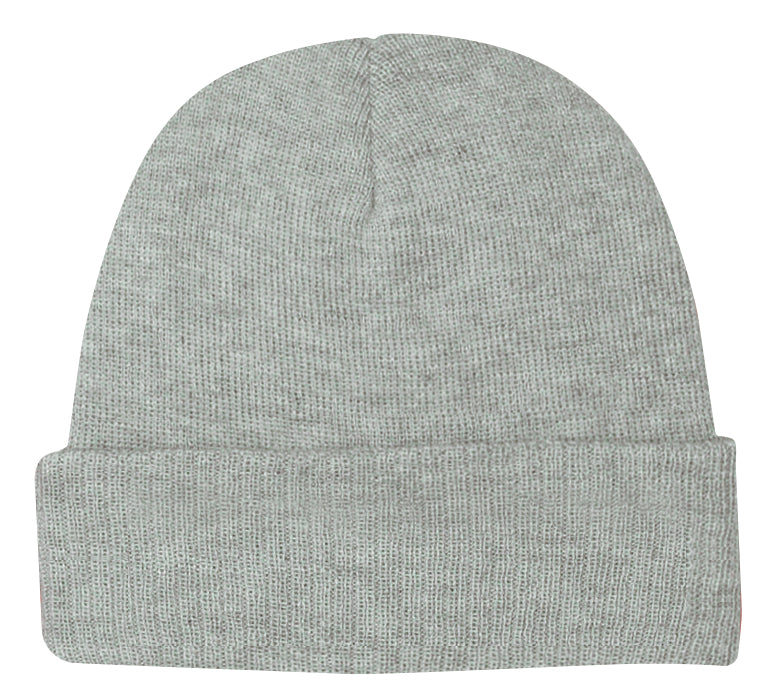 KNIT BEANIE WITH CUFF - Gray
