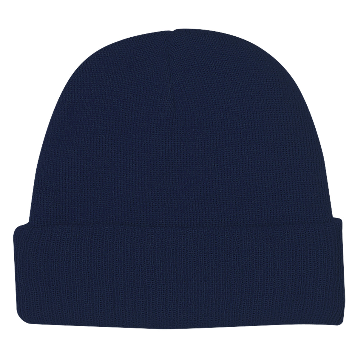 KNIT BEANIE WITH CUFF - Navy Blue