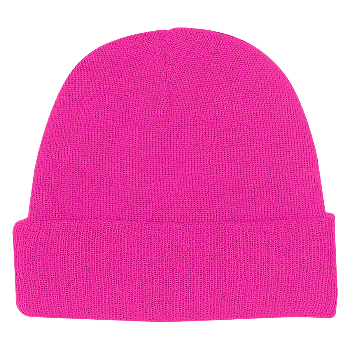 KNIT BEANIE WITH CUFF - Pink