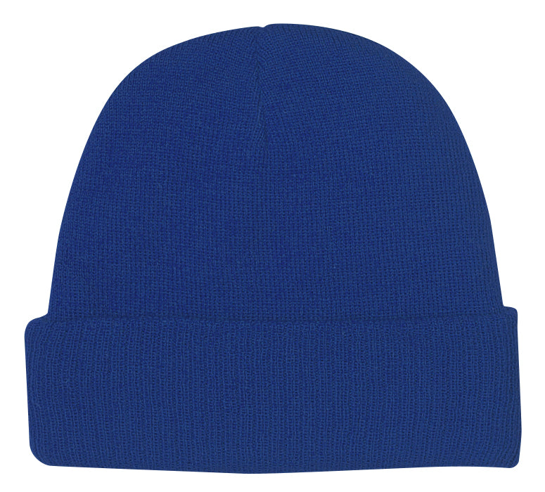 KNIT BEANIE WITH CUFF - Royal Blue