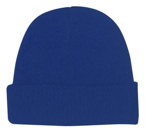 KNIT BEANIE WITH CUFF - Royal Blue