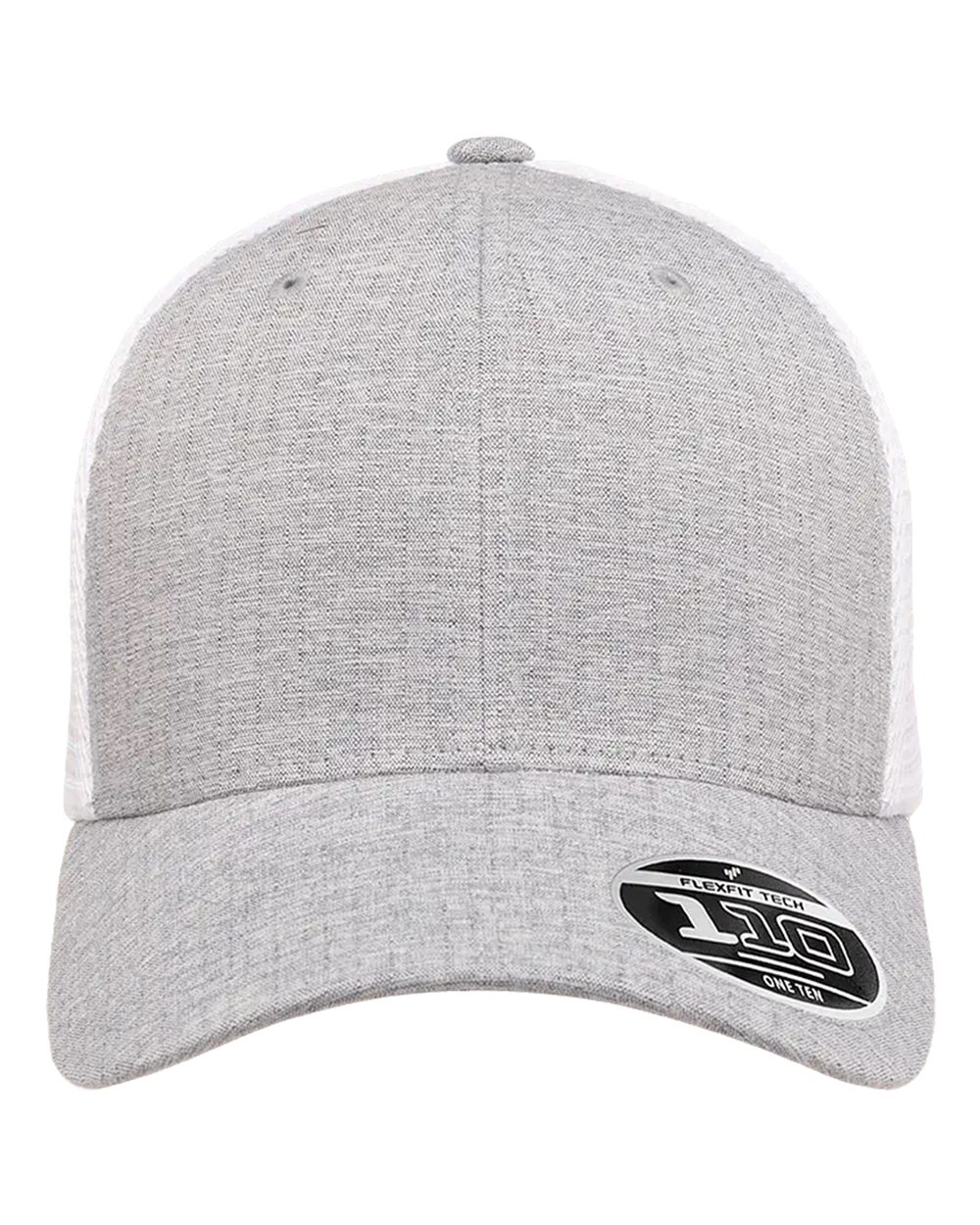 Flexfit Adult 110® Mesh Cap - Melange Silver/ White