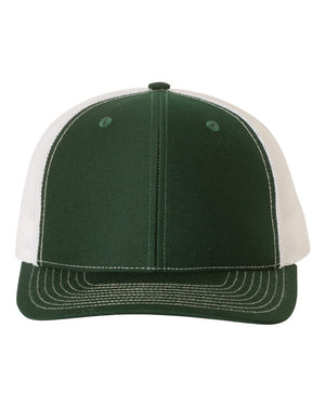 Richardson 112 Adjustable Snapback Trucker Cap - Dark Green/ White