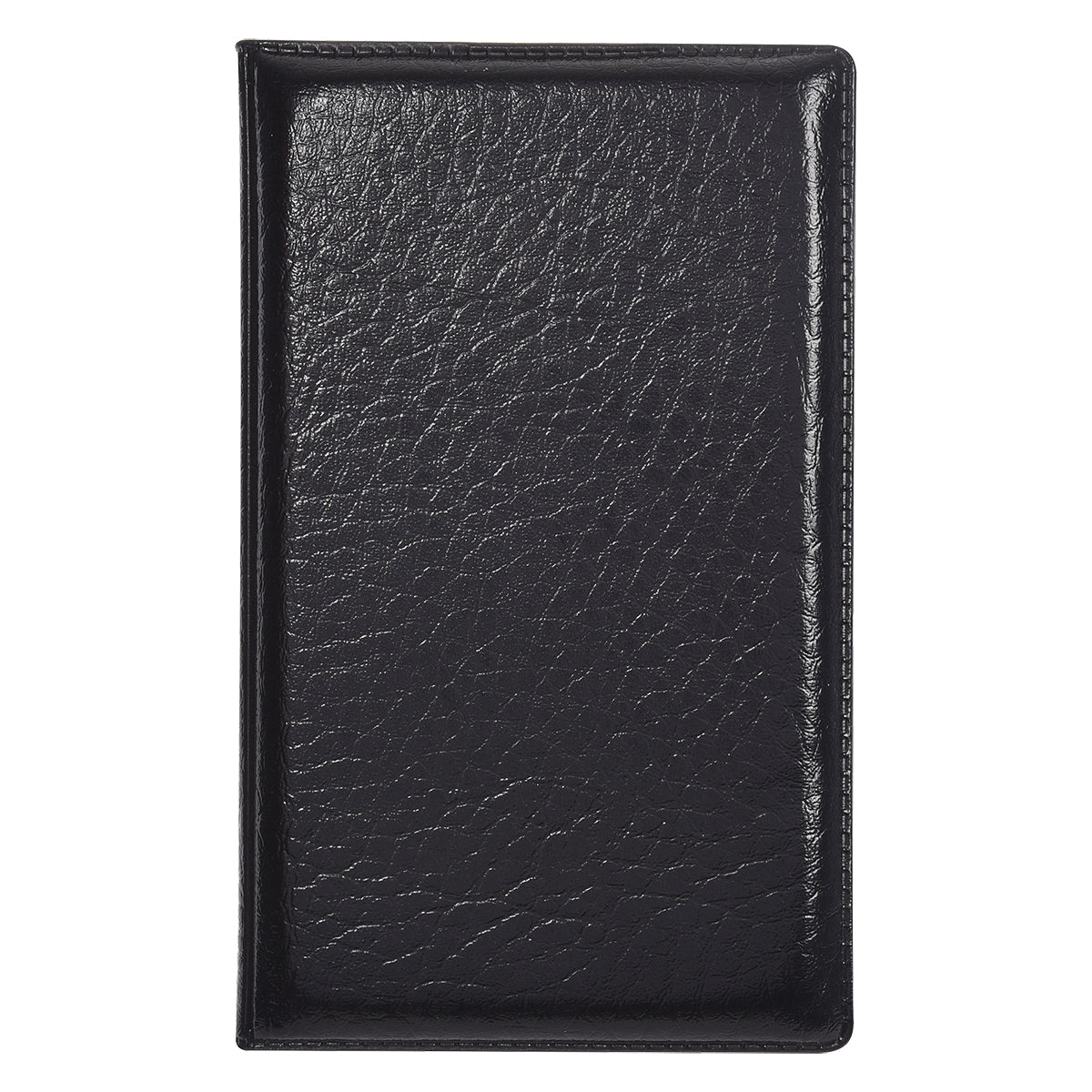 Leather Look Padfolio With Sticky Notes & Flags - Black