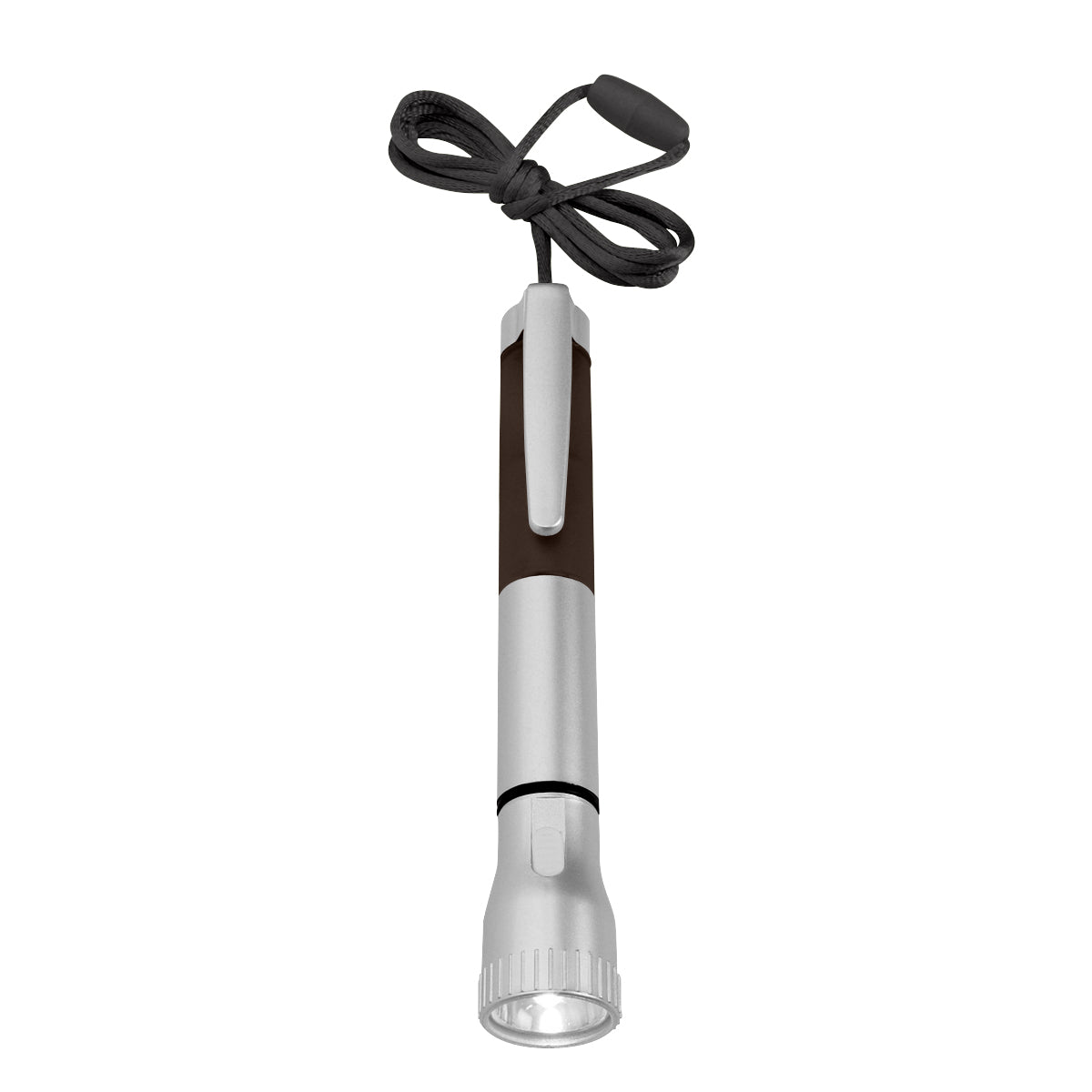 Flashlight With Light Up Pen - Silver With Black