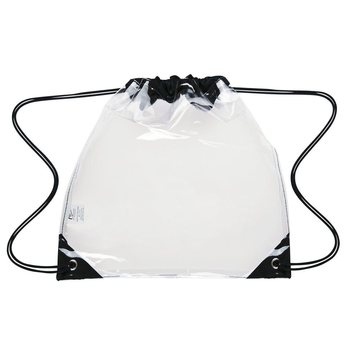 Touchdown Clear Drawstring Backpack - Clear With Black