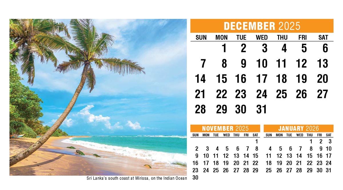 Sun, Sand & Surf 2026 Promotional Desk Calendar