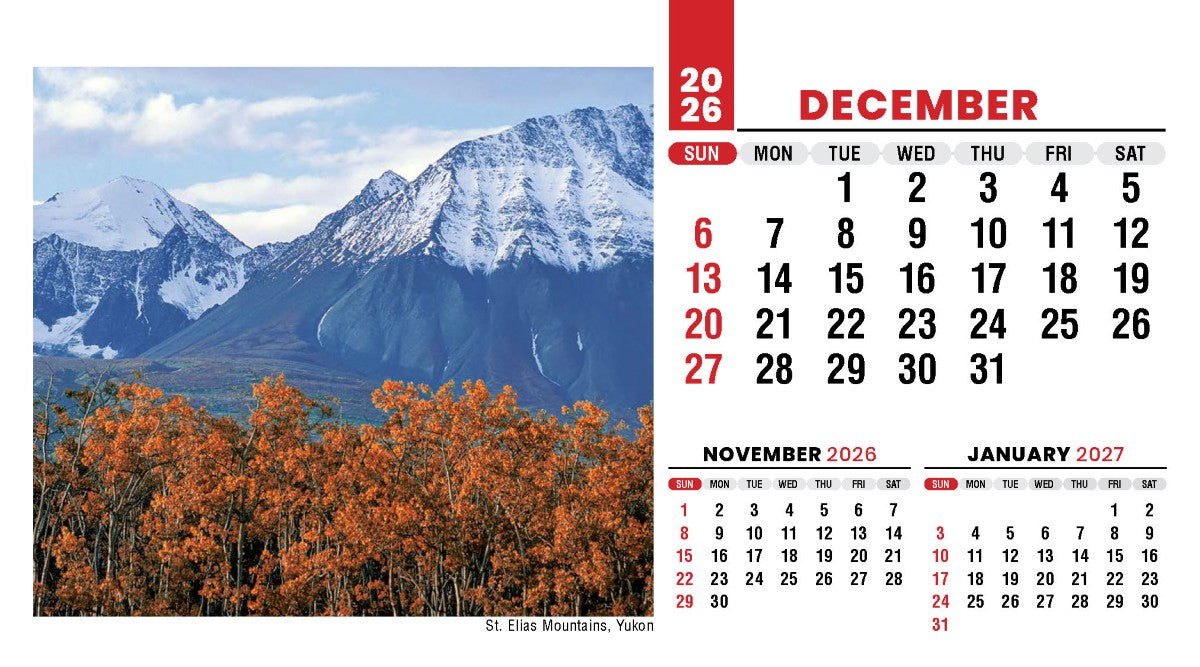 Scenes of Canada 2027 Promotional Desk Calendar
