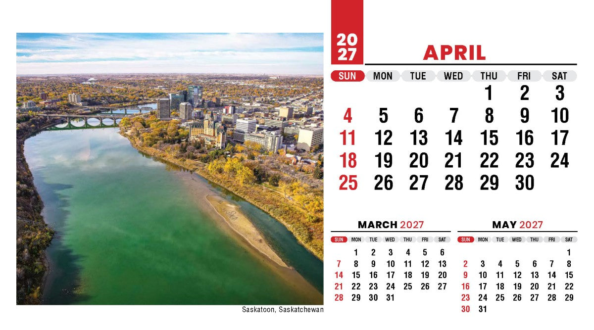 Scenes of Canada 2027 Promotional Desk Calendar