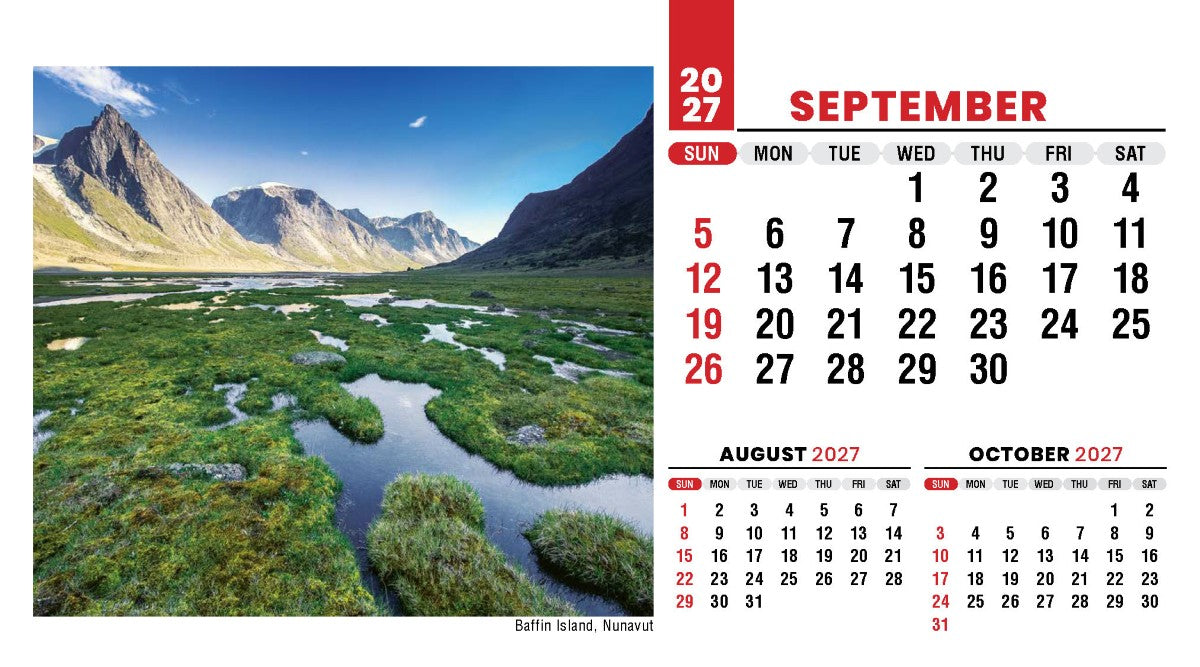 Scenes of Canada 2027 Promotional Desk Calendar