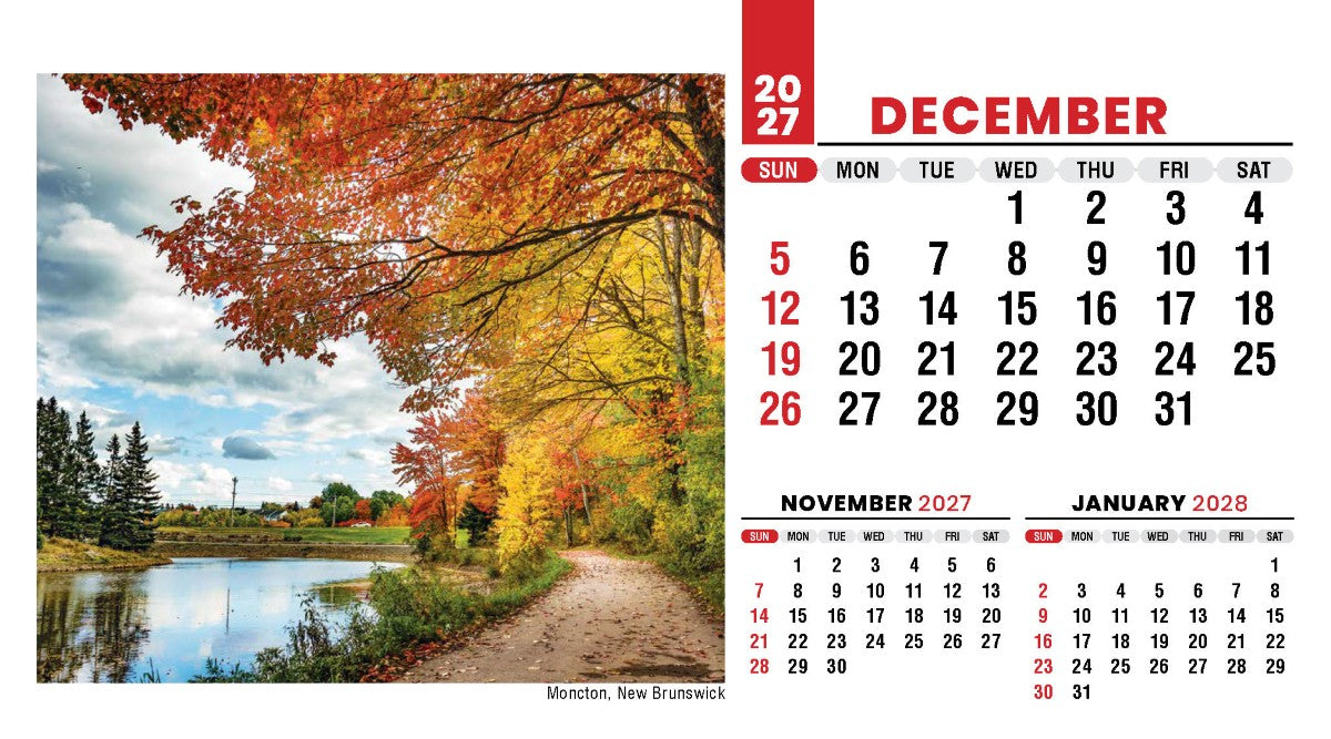 Scenes of Canada 2027 Promotional Desk Calendar