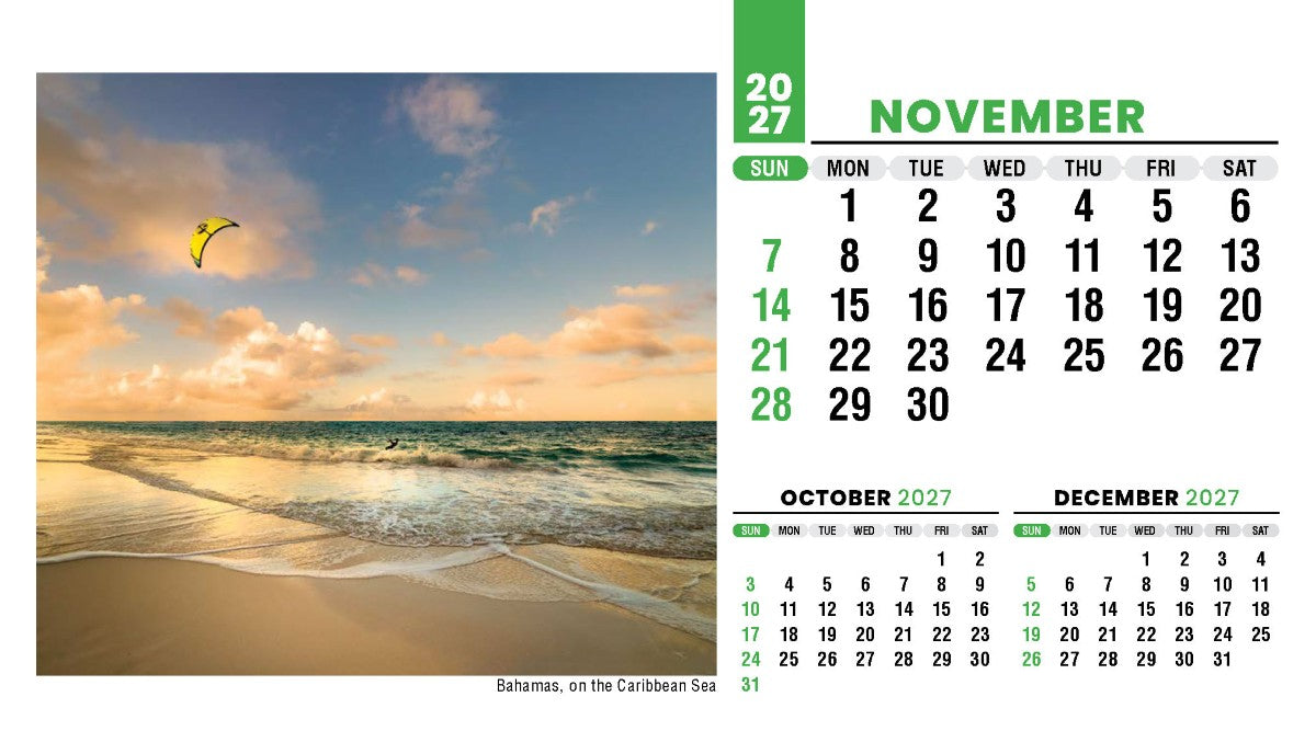 Sun, Sand & Surf 2027 Promotional Desk Calendar